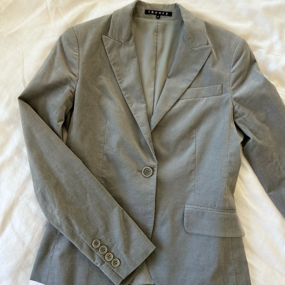 Vince Grey Corduroy Blazer - Size 2